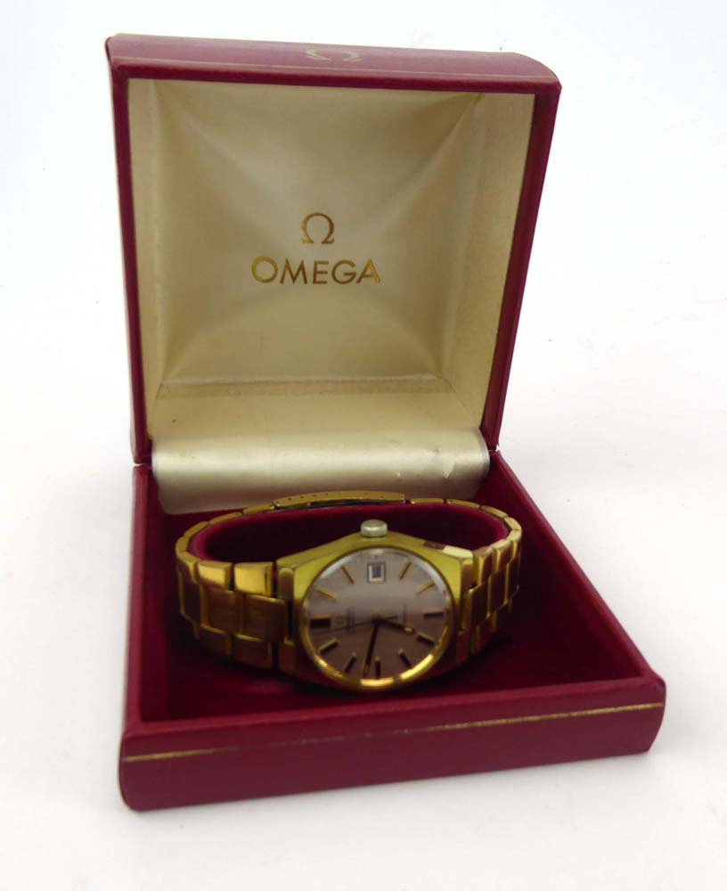 A gentleman's gold plated automatic wristwatch by Omega, - Image 3 of 6