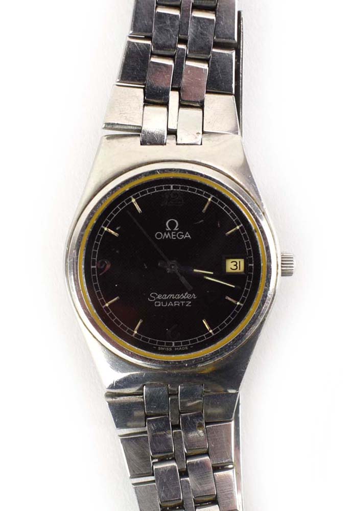 A gentleman's stainless steel quartz 'Seamaster' wristwatch by Omega, - Image 3 of 3