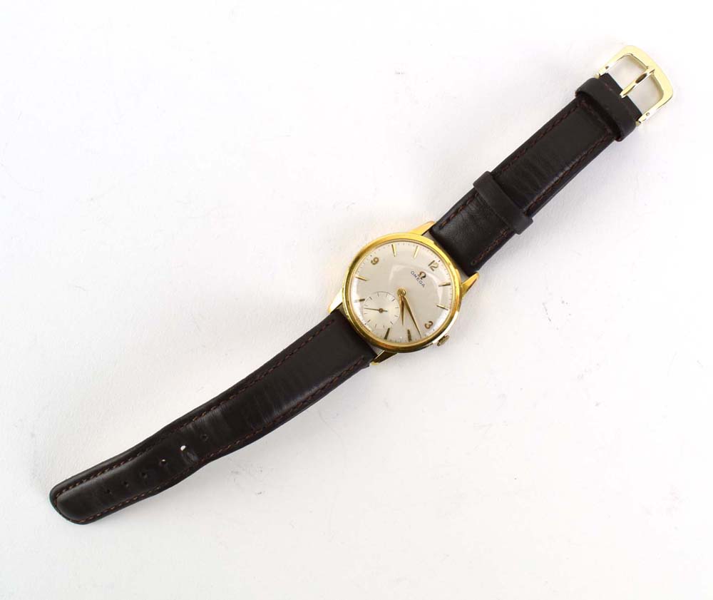 A gentleman's gold plated automatic wristwatch by Omega,