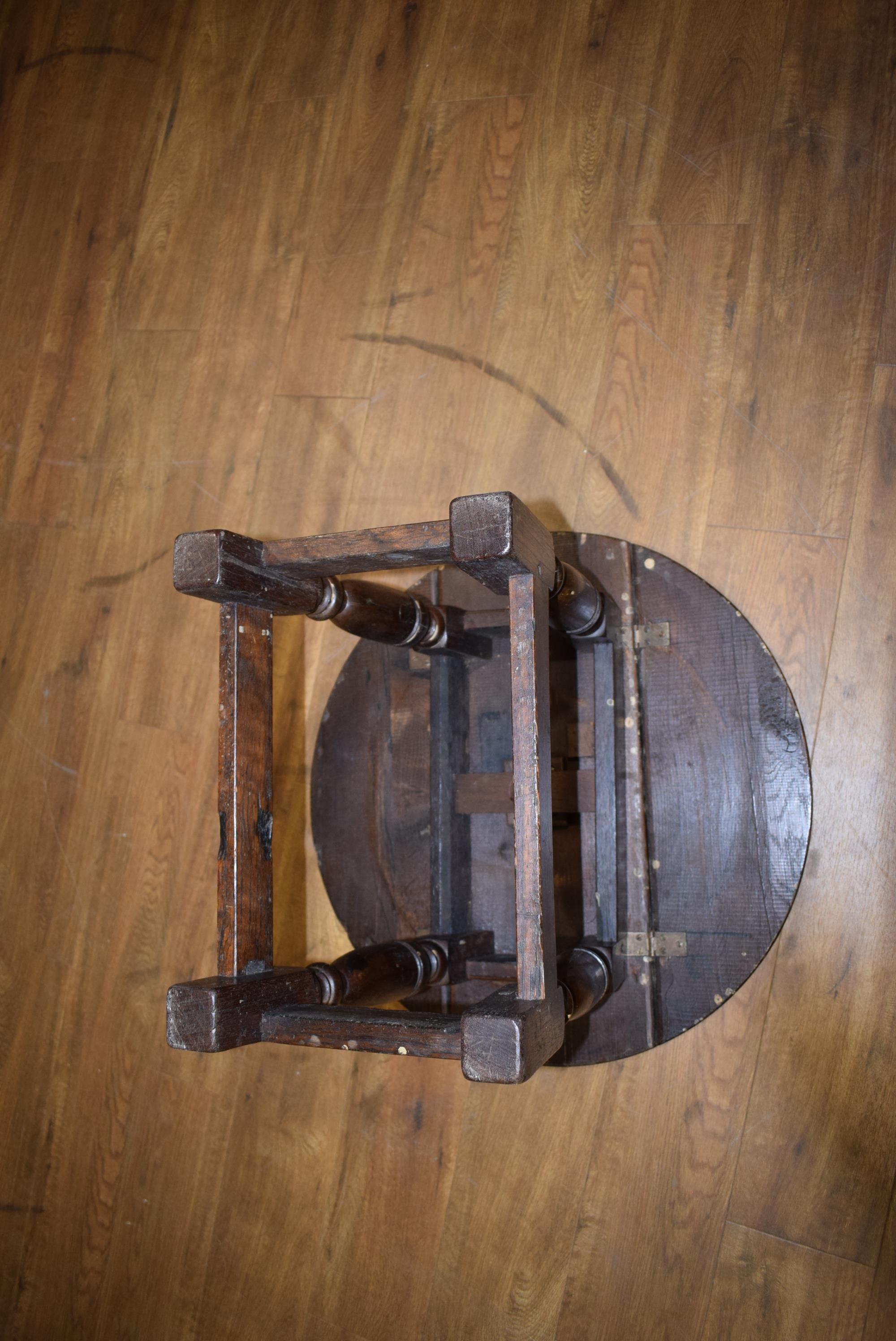 A 17th century and later oak table/joint stool, - Image 7 of 14