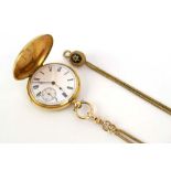 An 18ct yellow gold full hunter fob watch by Dubois,