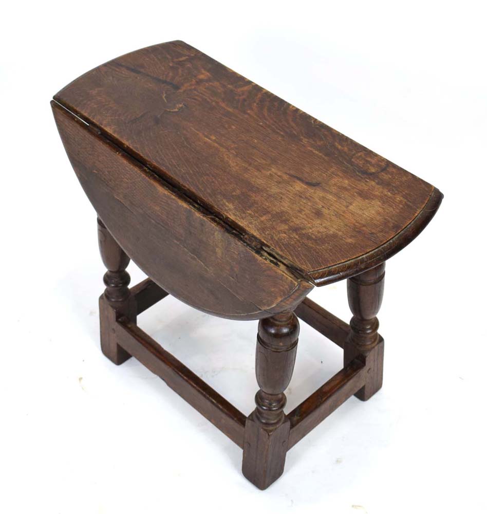 A 17th century and later oak table/joint stool, - Image 2 of 14