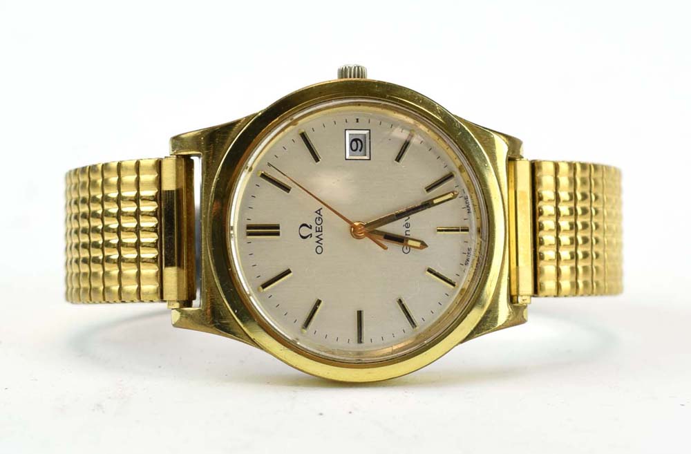 A gentleman's gold plated automatic wristwatch by Omega, - Image 4 of 5