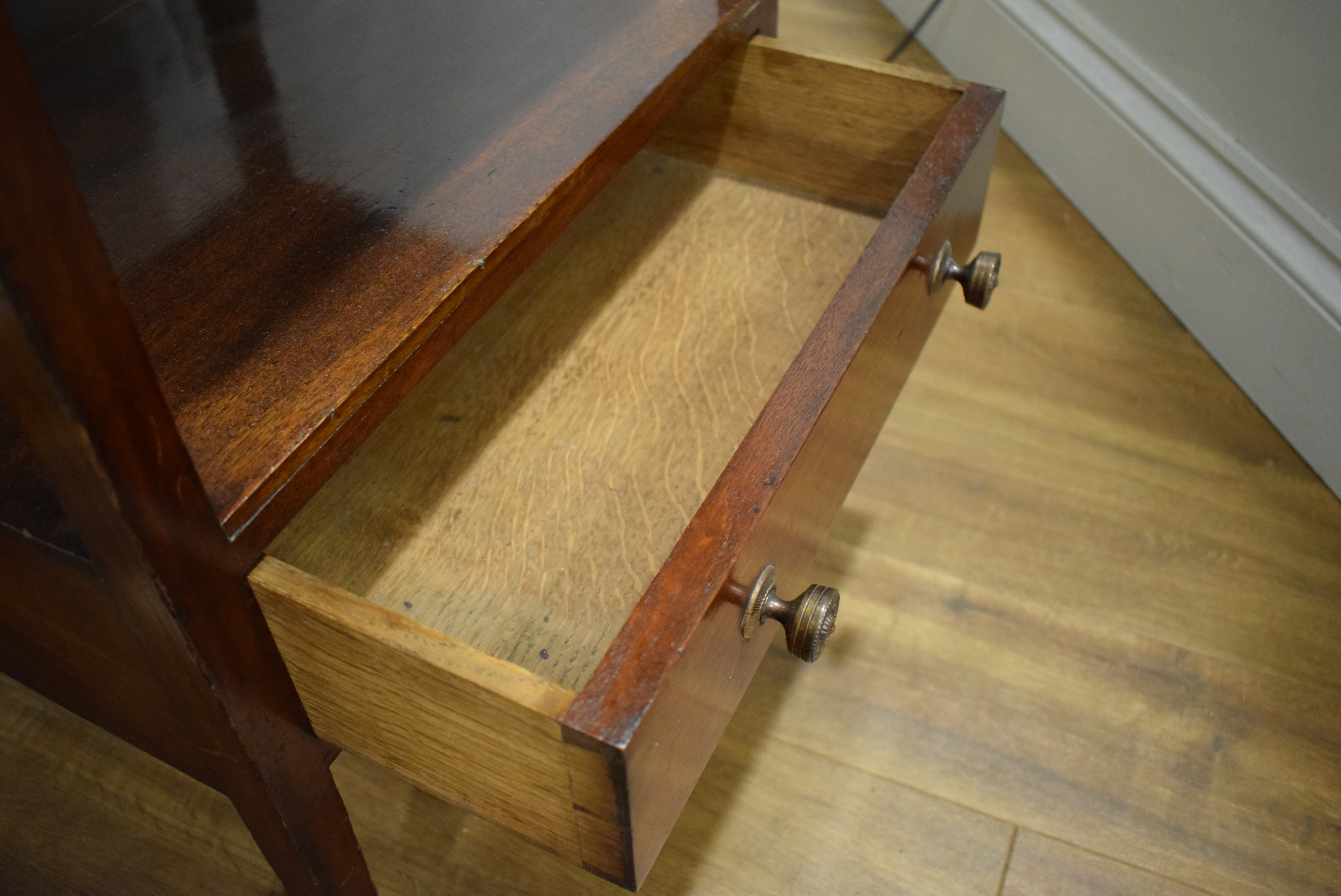 A Georgian mahogany three-tier what-not-stand with a single drawer, - Image 9 of 9