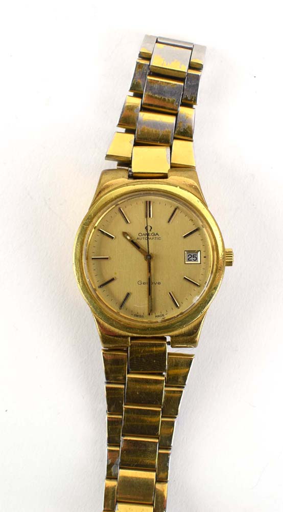 A gentleman's gold plated automatic wristwatch by Omega, - Image 3 of 3