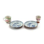 Two Nanking Cargo blue and white saucer dishes, d. 11.