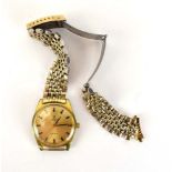 A gentleman's gold plated automatic wristwatch by Omega,