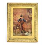 David James Vallance (fl. 1880-1887), A young boy, fishing, signed and dated 187...