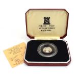 A Pobjoy Mint platinum Isle of Man tenth noble proof coin dated 1984,