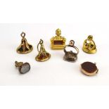 Seven 19th century and later yellow and gilt metal fobs (7) CONDITION REPORT: Wear