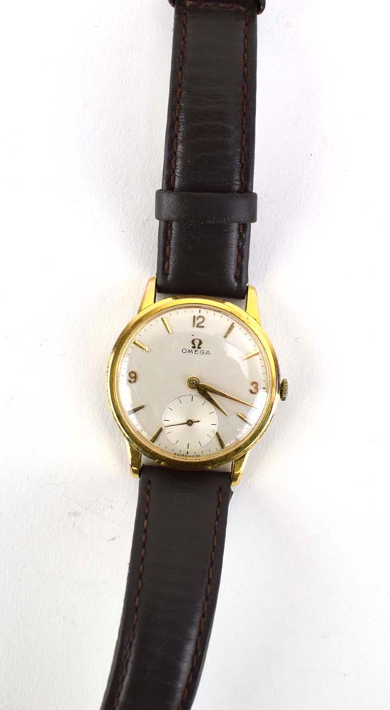 A gentleman's gold plated automatic wristwatch by Omega, - Image 3 of 3