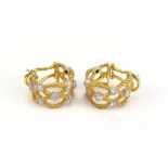 Buccellati, a pair of 18ct yellow gold 'Crepe De Chine' ear hoops, each set nine small diamonds, 1.