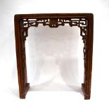 A Chinese carved and stained pine altar table, w. 74.