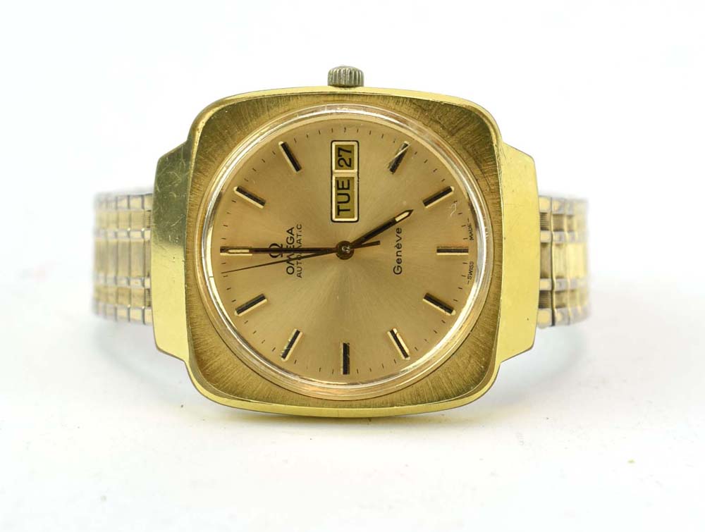 A gentleman's gold plated automatic wristwatch by Omega, - Image 3 of 3