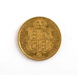 A Victorian half sovereign dated 1887,