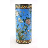 A cloisonne vase of cylindrical form,