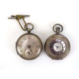 A silver half hunter pocket watch by Bravington,