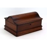 A 19th century mahogany box with a domed top and stepped plinth base, w.
