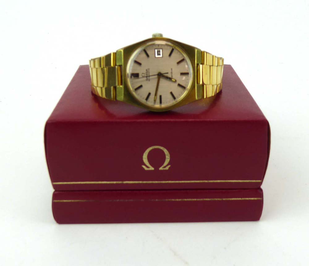 A gentleman's gold plated automatic wristwatch by Omega, - Image 5 of 6