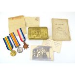 A trio of First World War medals awarded to 14021 Private Reginald Jones Oxfordshire and