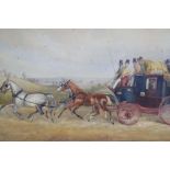 19th Century School, 'The Hitchin Coach', unsigned, watercolour,