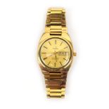 A gentleman's gold plated automatic 'Seamaster' wristwatch by Omega,