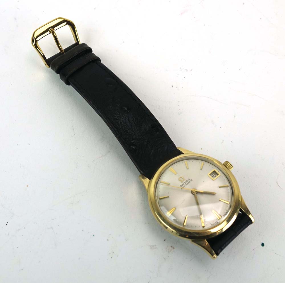 A gentleman's gold plated automatic wristwatch by Omega, - Image 4 of 4