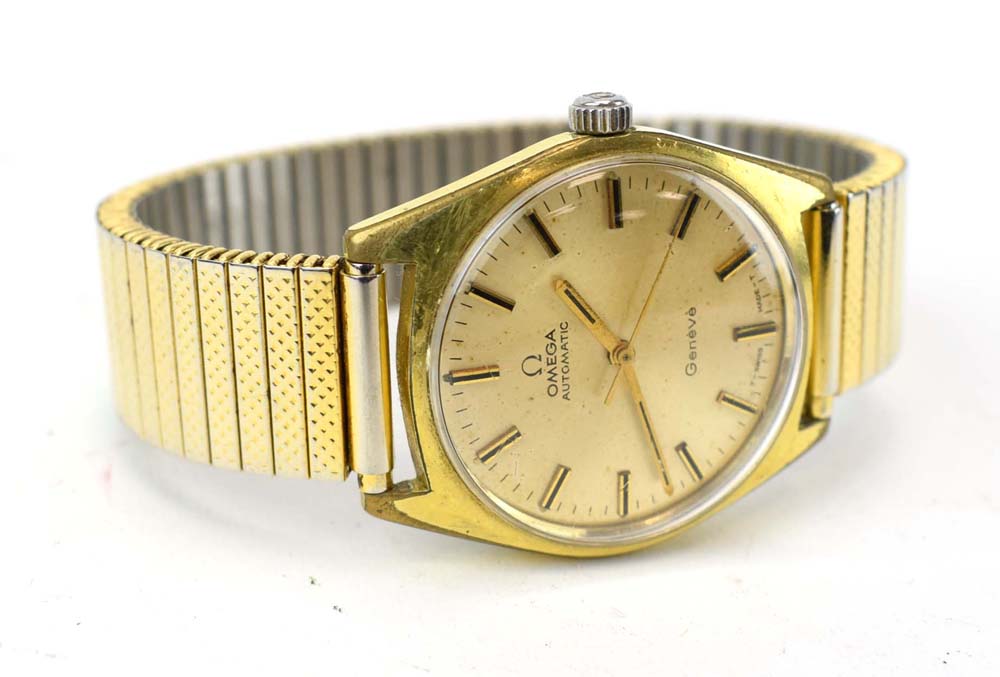 A gentleman's gold plated automatic wristwatch by Omega, - Image 3 of 4