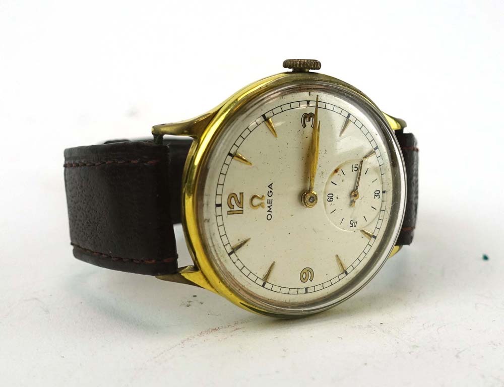 A gentleman's gold plated automatic wristwatch by Omega, - Image 2 of 2