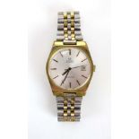 A gentleman's gold plated automatic wristwatch by Omega,