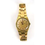 A gentleman's gold plated automatic wristwatch by Omega,