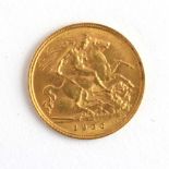 An Edwardian half sovereign dated 1906