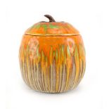 A Shelley preserves jar and cover in the form of a pumpkin, h. 9.