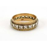 A 1970's 9ct yellow gold full eternity ring set paste, ring size P 1/2, 4.