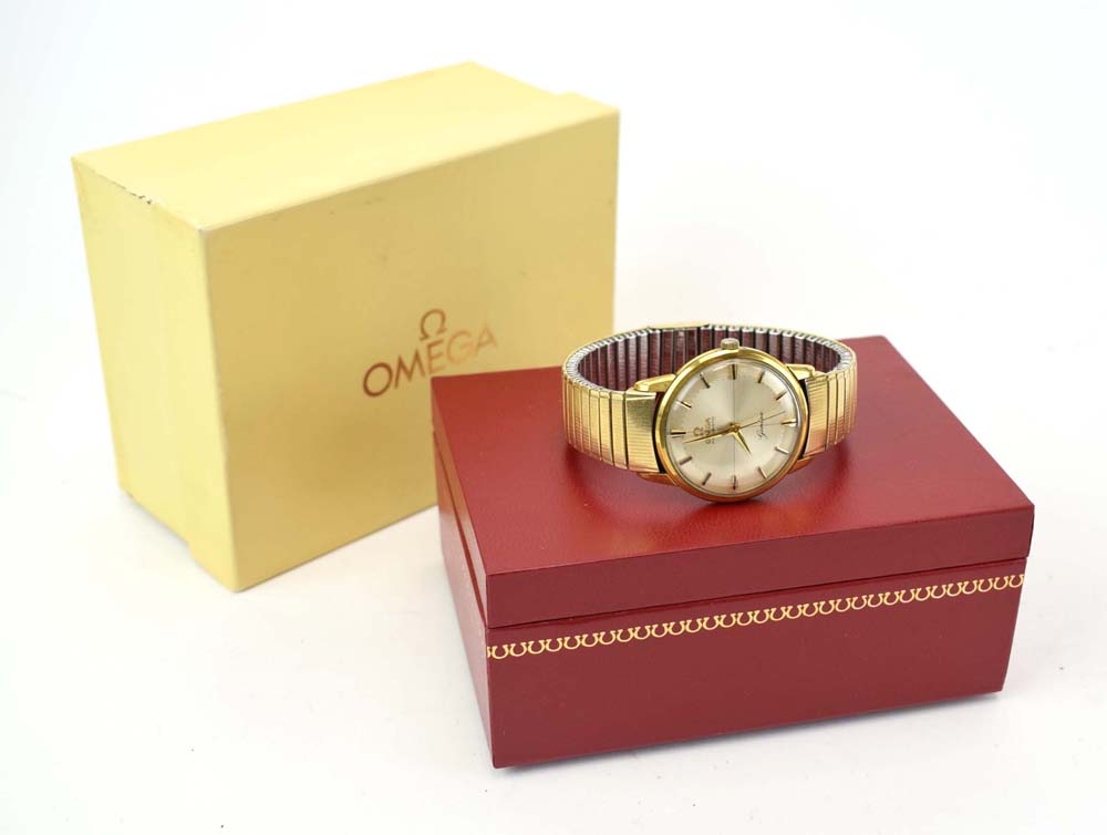 A gentleman's gold plated automatic wristwatch by Omega, - Image 4 of 7