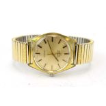 A gentleman's gold plated automatic wristwatch by Omega,