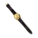 A gentleman's gold plated manual wind wristwatch by Omega,