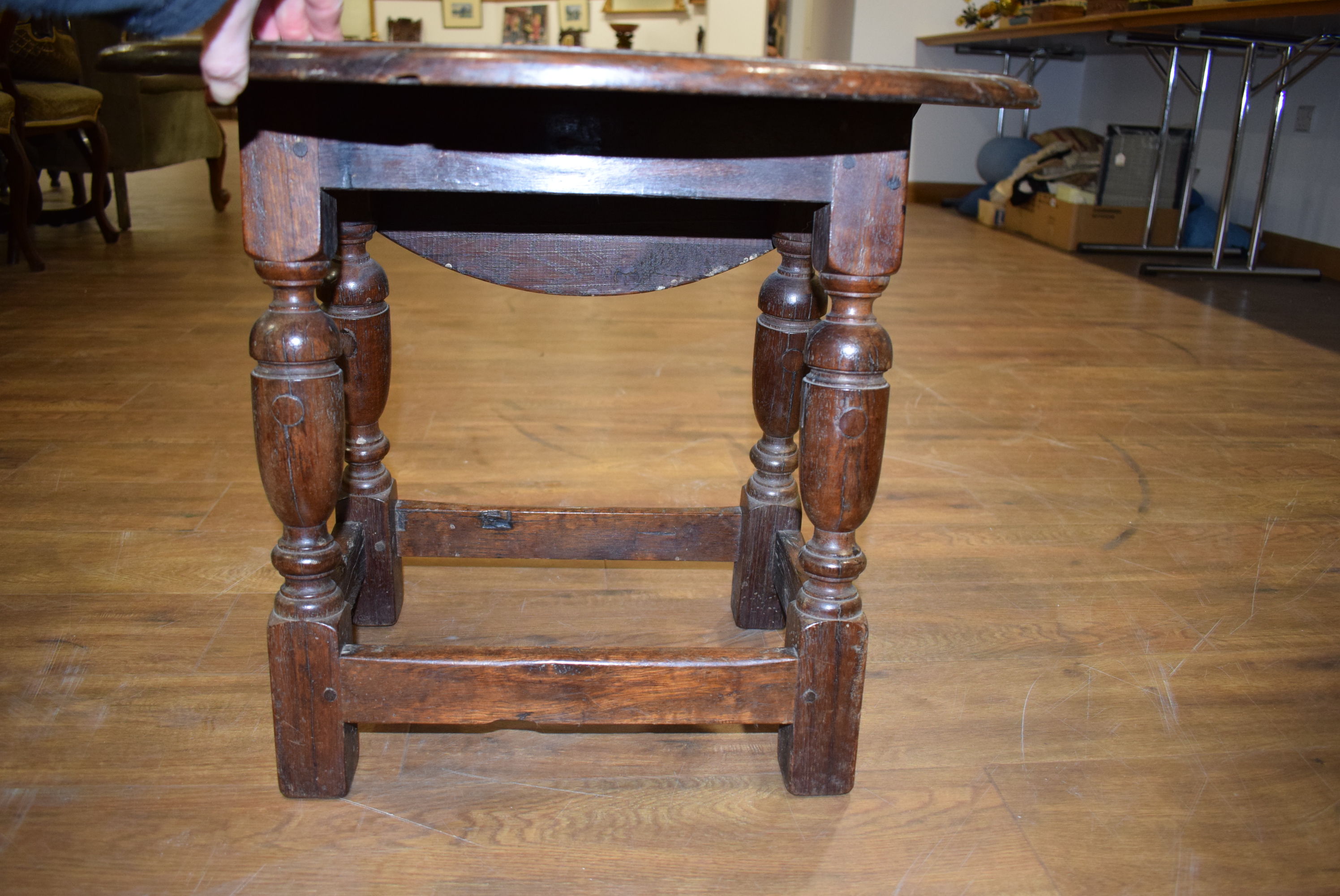 A 17th century and later oak table/joint stool, - Image 10 of 14
