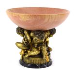 An early 20th century gilt bronze figural bowl,