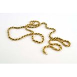 A 9ct yellow gold ropetwist necklace, 18.