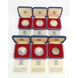 Royal Mint, six silver crowns commemorating the silver jubilee,