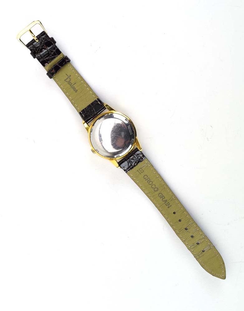 A gentleman's gold plated manual wind wristwatch by Omega, - Image 2 of 3