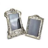 Two modern silver easel back photograph frames in the Art Nouveau and Neo-Classical manner, Carrs,