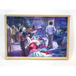 Sylvia Molloy (1914-2008), 'Clothing Market', signed, oil on canvas,