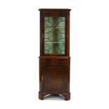 A Georgian-type mahogany corner bookcase,