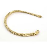 A 9ct yellow gold articulated link bracelet with lobster clasp, 18.5 cm, 17.