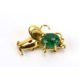 In the manner of Van Cleef & Arpels, an 18ct yellow gold clip in the form of a mouse,
