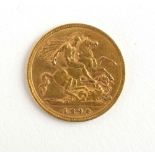 A Victorian half sovereign dated 1884