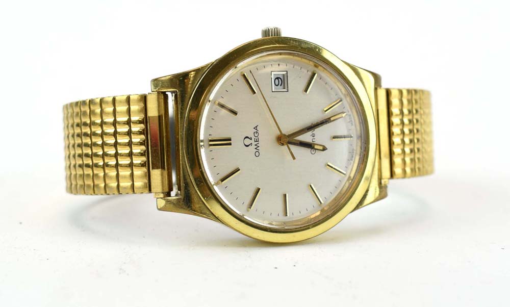 A gentleman's gold plated automatic wristwatch by Omega, - Image 5 of 5