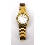 A gentleman's gold plated automatic wristwatch by Omega,